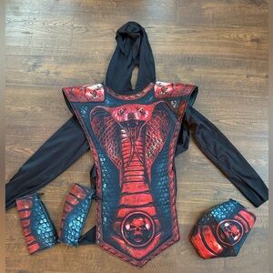 Kids Cobra Costume with Hood - Red and Black